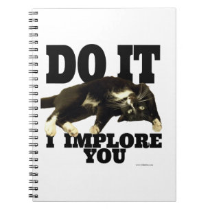 Do It Cool Tuxedo Cat Photo Motivation Notebook