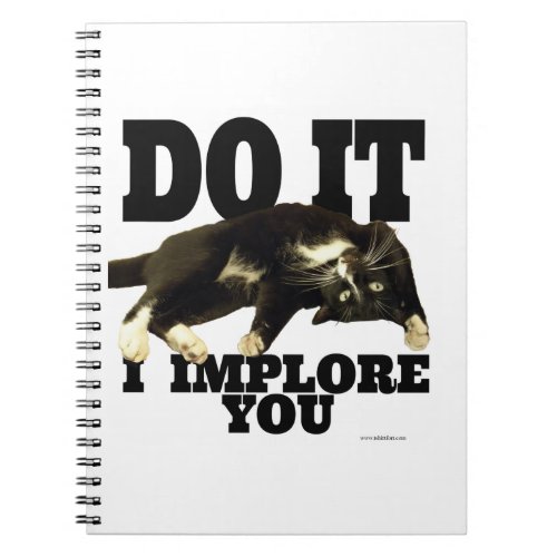 Do It Cool Tuxedo Cat Photo Motivation Notebook