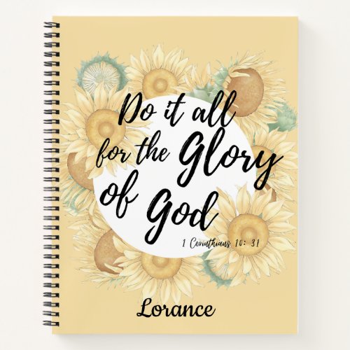 Do it for the glory of God Notebook