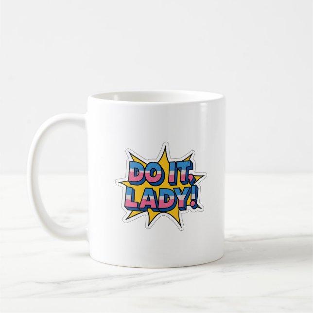 Do It Lady Meme Mug – Minimalist Black Head Logo (Left)
