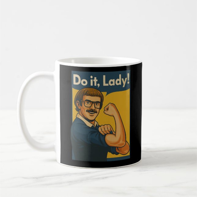 Do It Lady Meme Mug – Minimalist Black Head Logo (Left)
