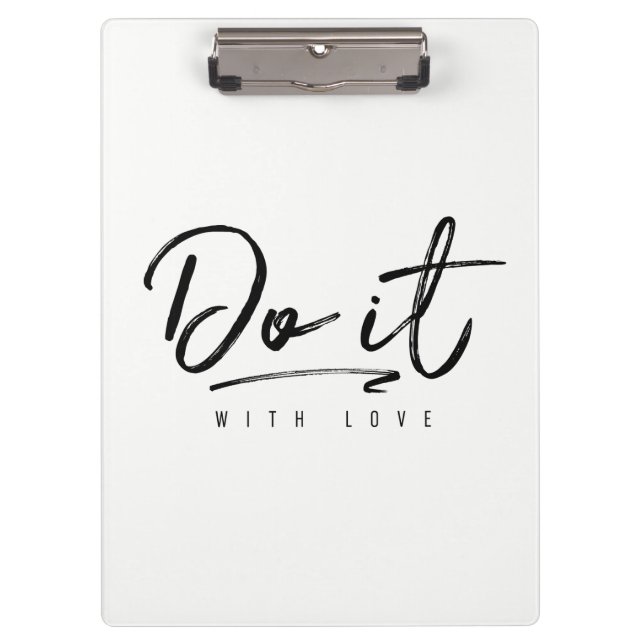 Do It With Love Custom Background Color Clipboard (Front)