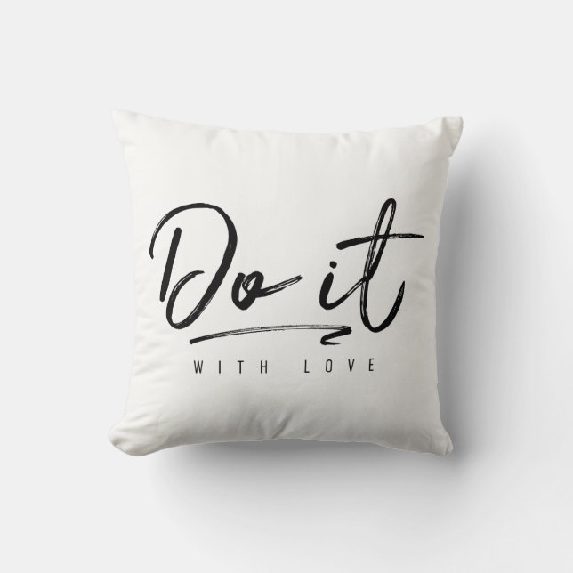 Do It With Love Custom Background Color Throw Pillow (Front)