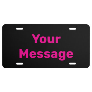 Do It Yourself Black and Hot Pink License Plate