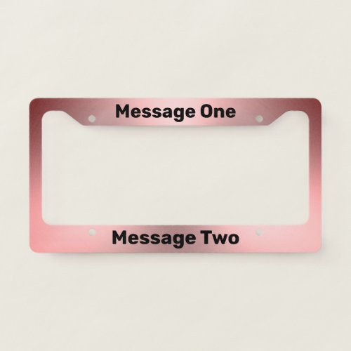 Do It Yourself Black and Pink Brushed Metal Look License Plate Frame