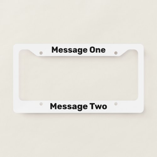 Do It Yourself Black and White License Plate Frame