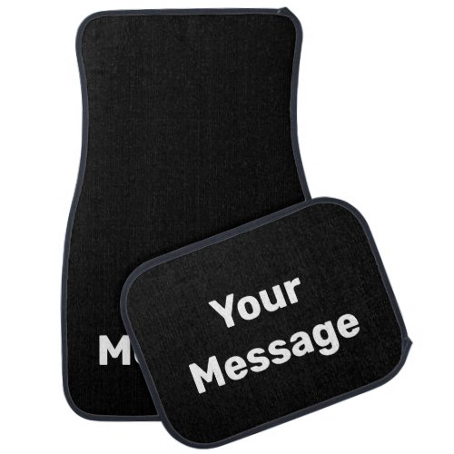 Do It Yourself Black and White Your Message Text Car Floor Mat