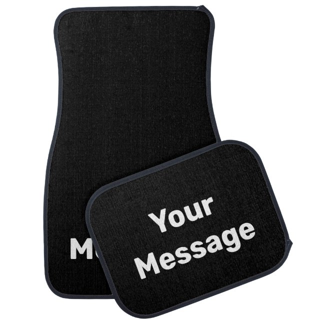 Do It Yourself Black and White Your Message Text Car Floor Mat (Set)
