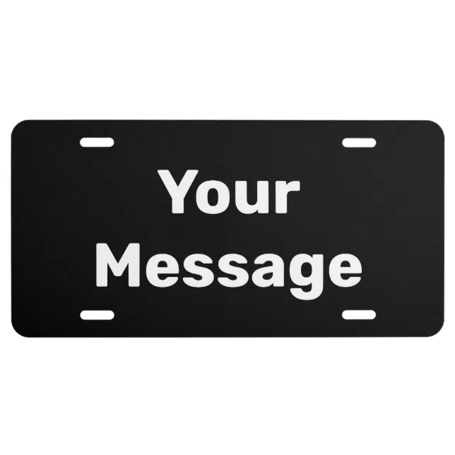 Do It Yourself Black License Plate Zazzle