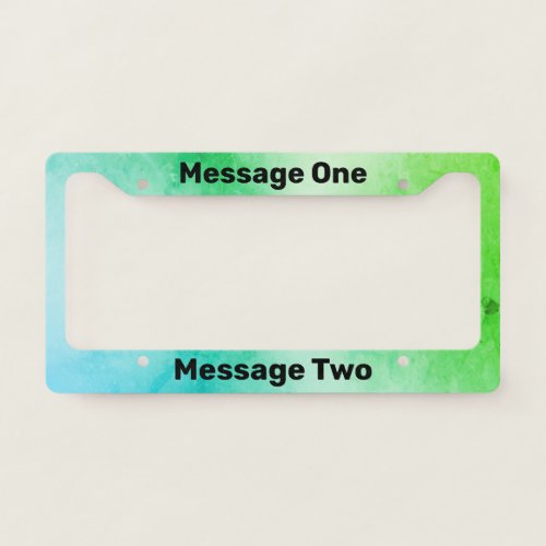 Do It Yourself Blue and Green License Plate Frame
