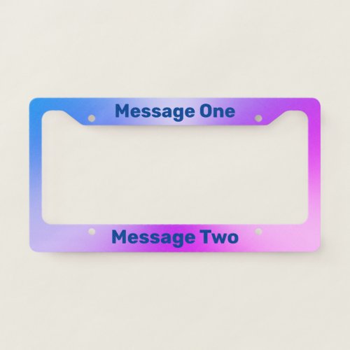 Do It Yourself Blue and Purple License Plate Frame