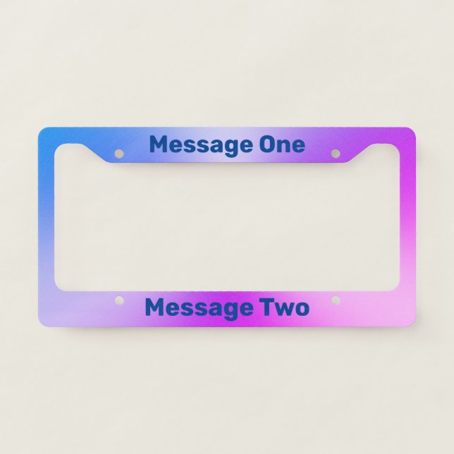 Do It Yourself Blue and Purple License Plate Frame (Front)