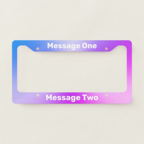 Do It Yourself Blue and Purple with White Text License Plate Frame