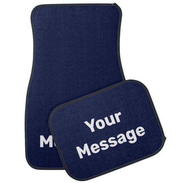 Do It Yourself Blue and White Your Message Text Car Floor Mat (Set)
