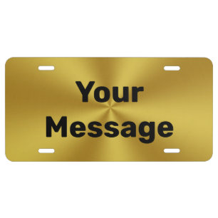 Do It Yourself Brushed Gold Look Black Text License Plate