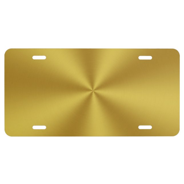 Do It Yourself Brushed Gold Look License Plate (Front)