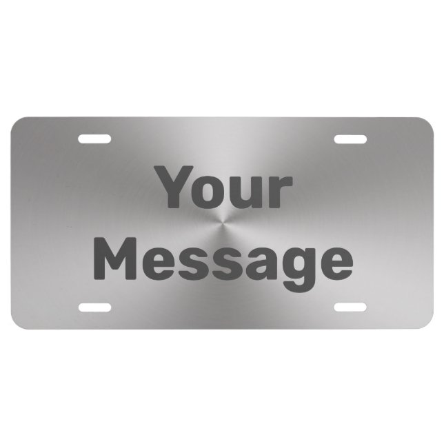 Do It Yourself Brushed Metal Look License Plate (Front)