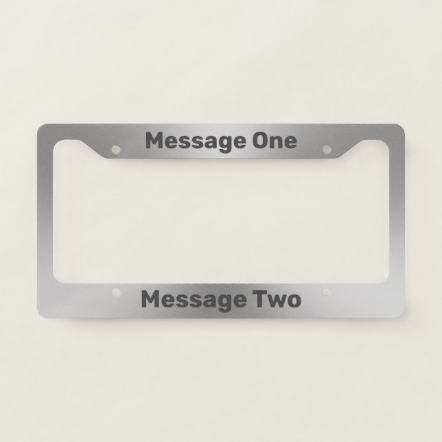 Do It Yourself Brushed Metal Look License Plate Frame (Front)