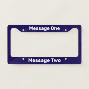 Do It Yourself Dark Blue and White License Plate Frame
