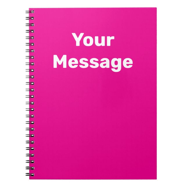 Do It Yourself Dark Pink White Name Text Template Notebook (Front)