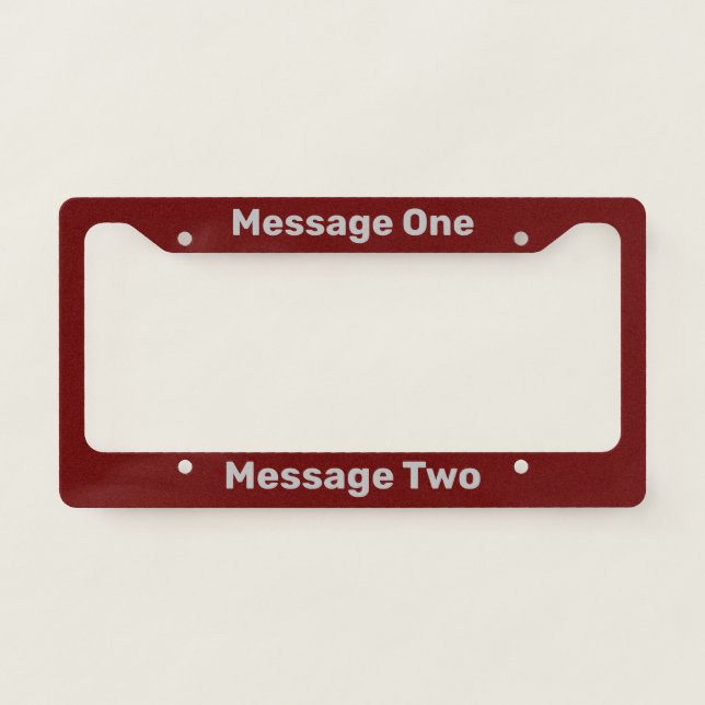 Do It Yourself Dark Red License Plate Frame (Front)