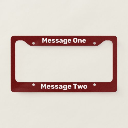 Do It Yourself Dark Red License Plate Frame