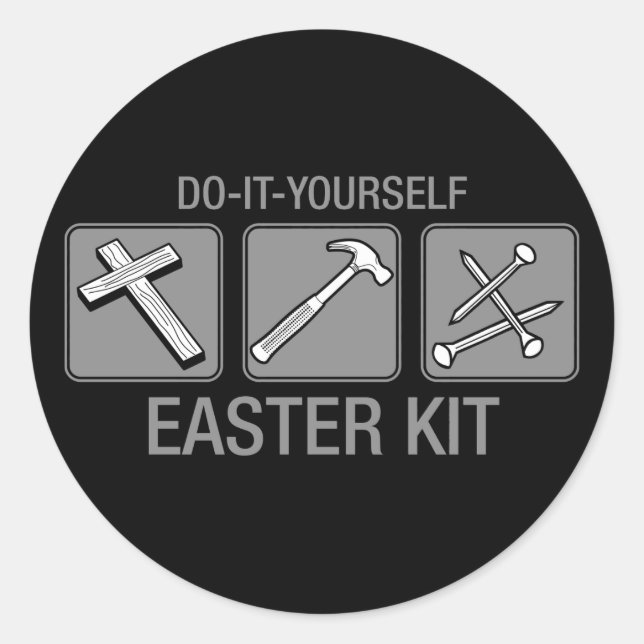 do it yourself easter kit classic round sticker (Front)