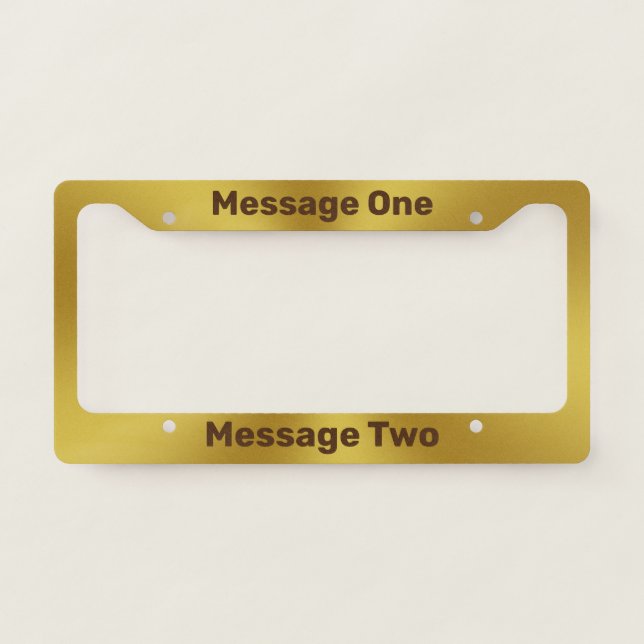 Do It Yourself Faux Gold License Plate Frame (Front)