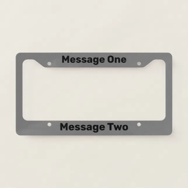 Do It Yourself Gray License Plate Frame Zazzle