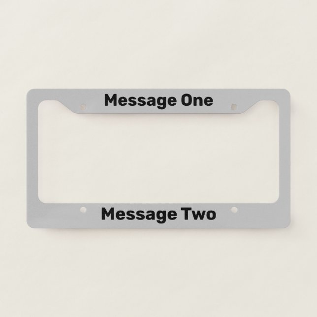 Do It Yourself Gray with Black Text License Plate Frame (Front)