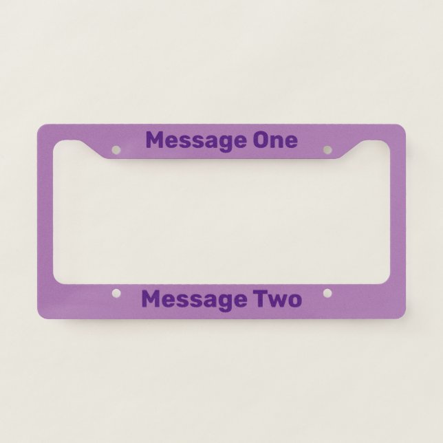 Do It Yourself Lavender License Plate Frame (Front)