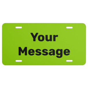 Do It Yourself Lime Green License Plate