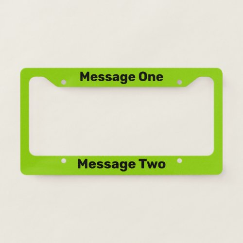 Do It Yourself Lime Green License Plate Frame