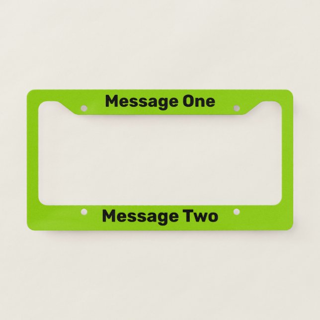 Do It Yourself Lime Green License Plate Frame (Front)