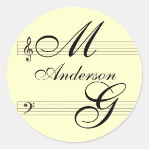 Do it yourself musicians in love template classic round sticker