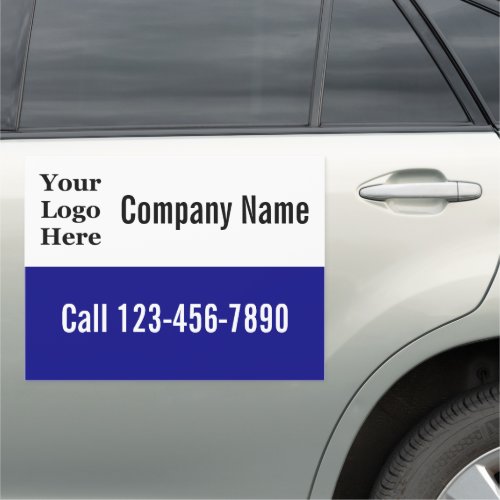 Do It Yourself Navy Blue and White Your Logo Here  Car Magnet