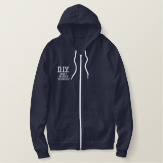 do it yourself or don't injure yourself! embroidered hoodie