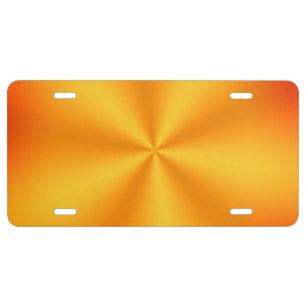 Do It Yourself Orange Brushed Metal Look License Plate