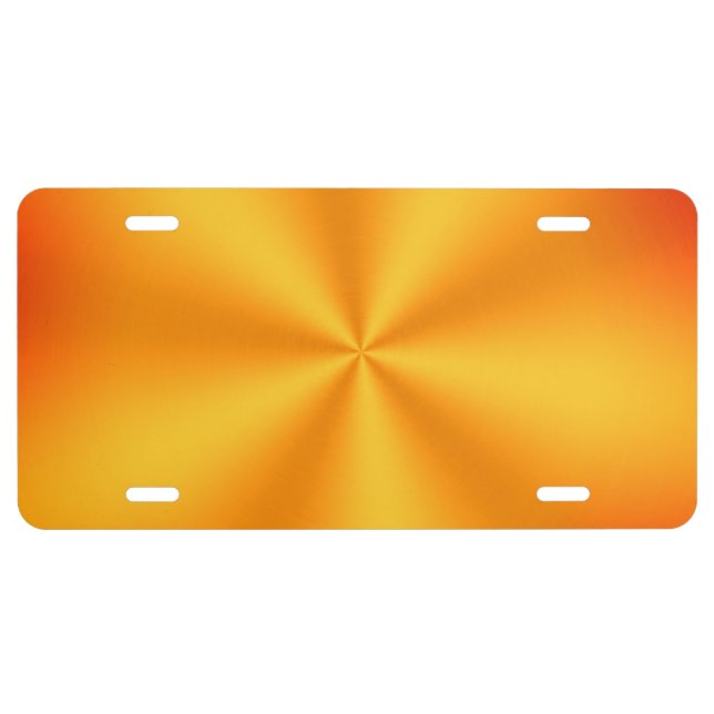 Do It Yourself Orange Brushed Metal Look License Plate (Front)
