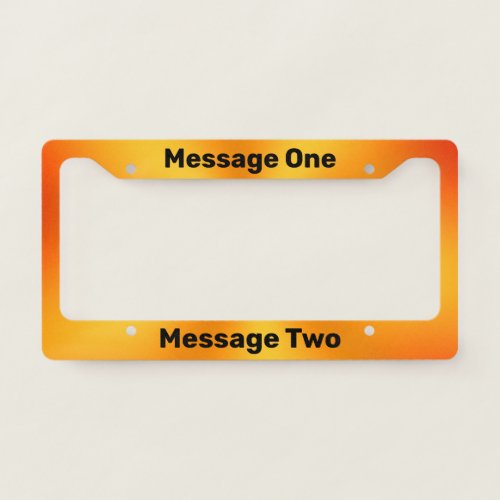 Do It Yourself Orange Gradient Black Text Template License Plate Frame