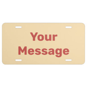 Do It Yourself Peach and Red Text Template License Plate