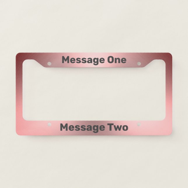 Do It Yourself Pink Brushed Metal Look License Plate Frame (Front)