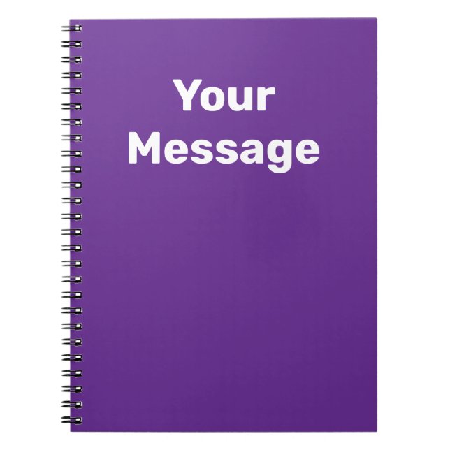 Do It Yourself Purple and White Name Text Template Notebook (Front)