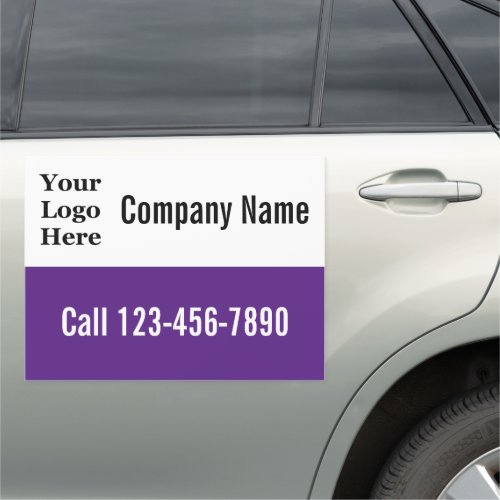Do It Yourself Purple and White Your Logo Here Car Magnet