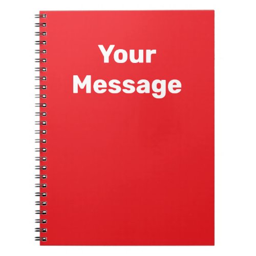 Do It Yourself Red and White Name Text Template Notebook