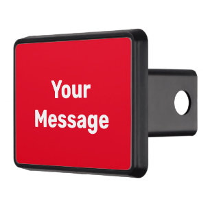 Do It Yourself Red and White Your Message Text Hitch Cover