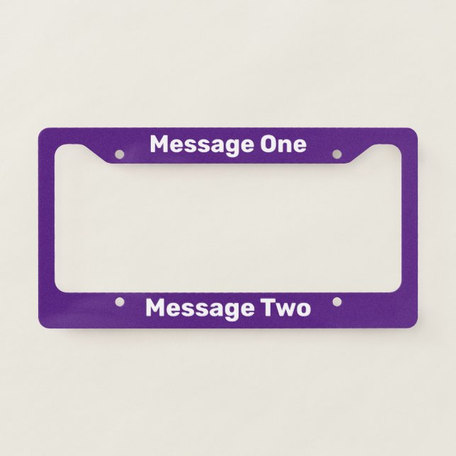 Do It Yourself Royal Purple License Plate Frame (Front)