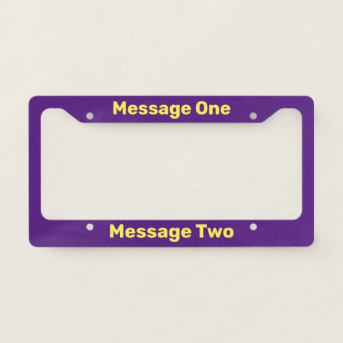 Do It Yourself Royal Purple with Yellow Text License Plate Frame