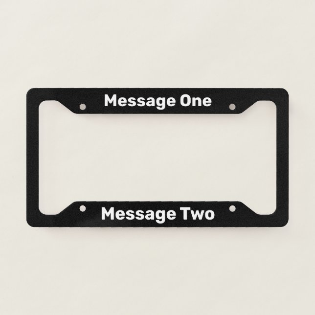 Do It Yourself Template Black License Plate Frame (Front)