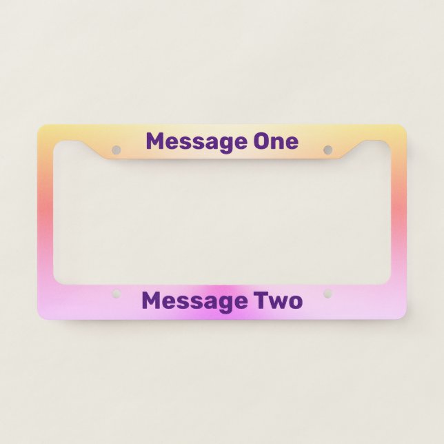 Do It Yourself Yellow and Pale Purple License Plate Frame (Front)
